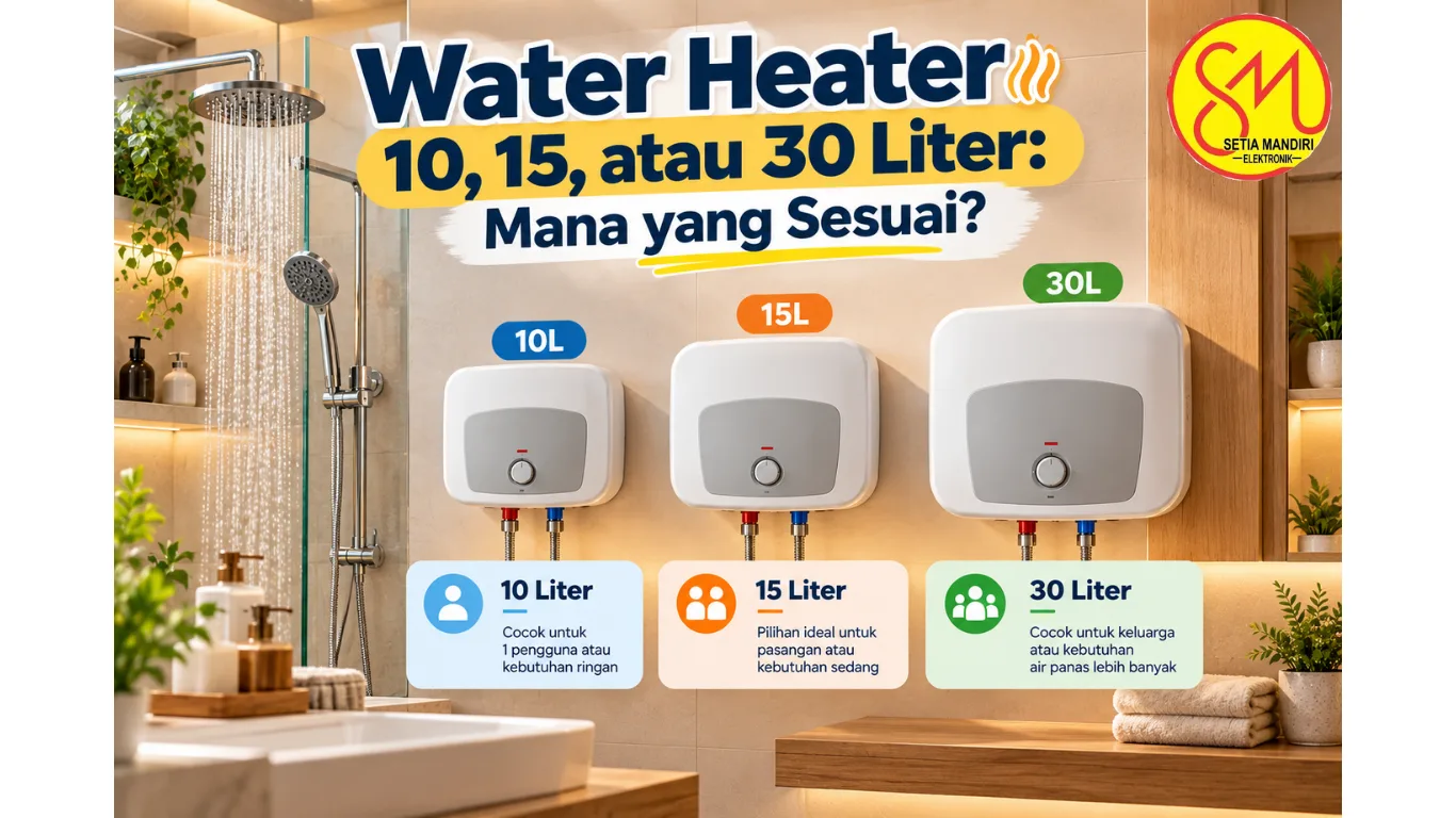 Water Heater 10, 15, atau 30 Liter: Mana yang Paling Sesuai untuk Rumah Anda?